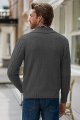 Men's Casual Long Sleeve Shawl Collar Collar Buttons Down Cable Knit Cardigan Sweater with Pockets