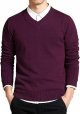 Mens V Neck Sweater Slim Fit Comfortably Knitted Long Sleeve Casual Business Pullover Dress Sweater